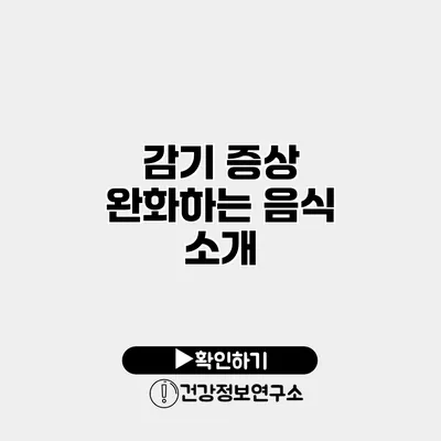 감기 증상 완화하는 음식 소개