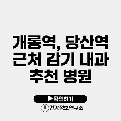 개롱역, 당산역 근처 감기 내과 추천 병원