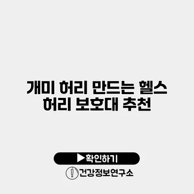 개미 허리 만드는 헬스 허리 보호대 추천