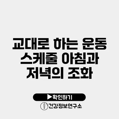 교대로 하는 운동 스케줄 아침과 저녁의 조화
