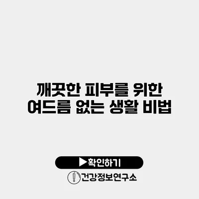 깨끗한 피부를 위한 여드름 없는 생활 비법