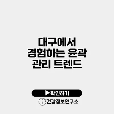 대구에서 경험하는 윤곽 관리 트렌드
