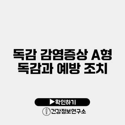 독감 감염증상 A형 독감과 예방 조치