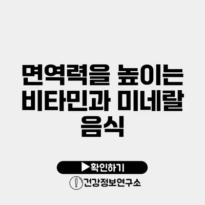 면역력을 높이는 비타민과 미네랄 음식