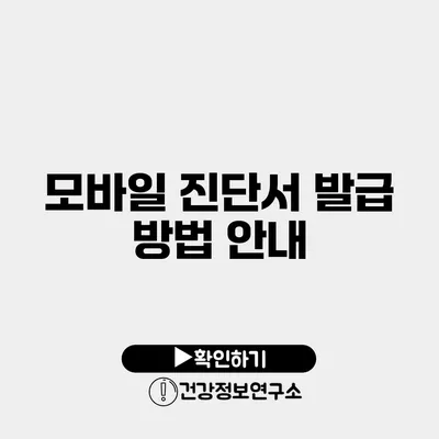 모바일 진단서 발급 방법 안내