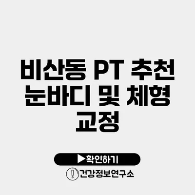 비산동 PT 추천 눈바디 및 체형 교정