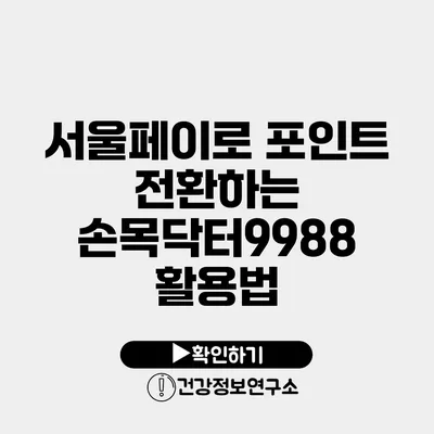 서울페이로 포인트 전환하는 손목닥터9988 활용법