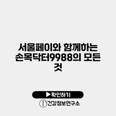 서울페이와 함께하는 손목닥터9988의 모든 것