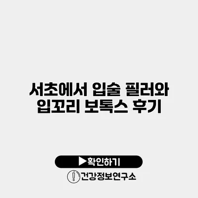 서초에서 입술 필러와 입꼬리 보톡스 후기