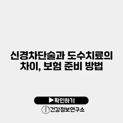 신경차단술과 도수치료의 차이, 보험 준비 방법