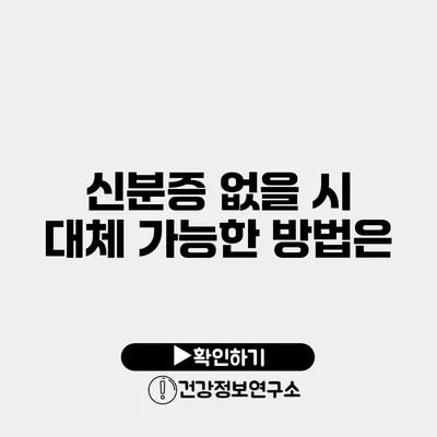 신분증 없을 시 대체 가능한 방법은?