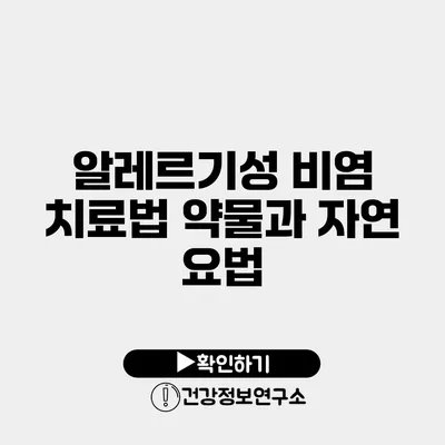 알레르기성 비염 치료법 약물과 자연 요법