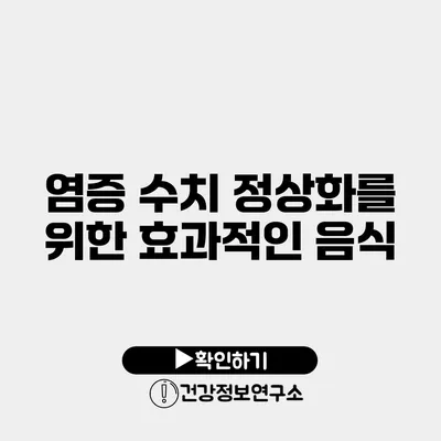 염증 수치 정상화를 위한 효과적인 음식