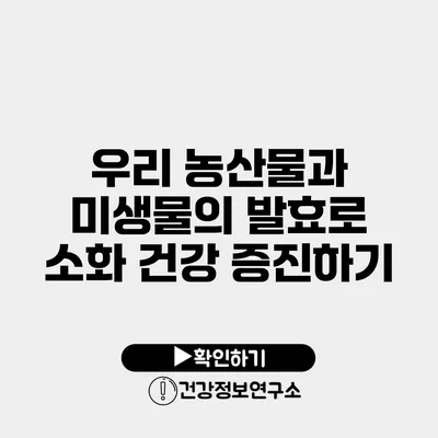 우리 농산물과 미생물의 발효로 소화 건강 증진하기