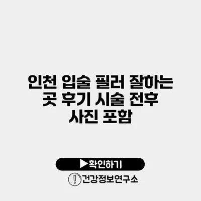 인천 입술 필러 잘하는 곳 후기 시술 전후 사진 포함