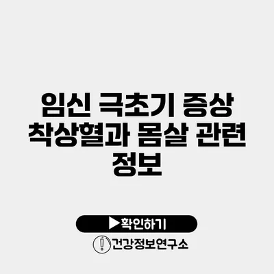 임신 극초기 증상 착상혈과 몸살 관련 정보