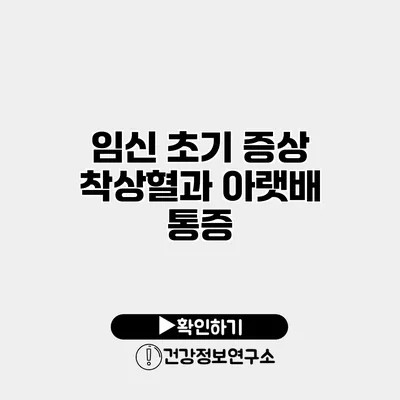 임신 초기 증상 착상혈과 아랫배 통증