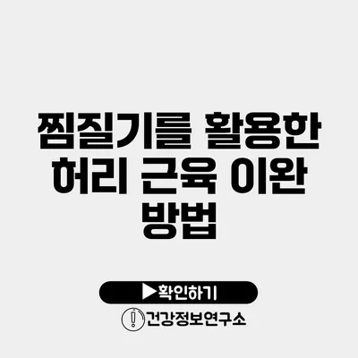 찜질기를 활용한 허리 근육 이완 방법