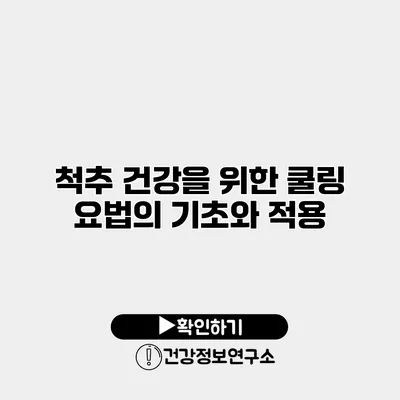 척추 건강을 위한 쿨링 요법의 기초와 적용