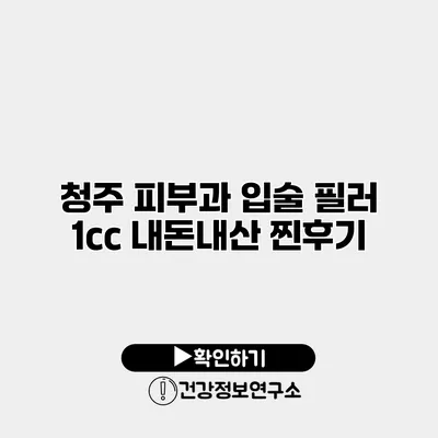 청주 피부과 입술 필러 1cc 내돈내산 찐후기