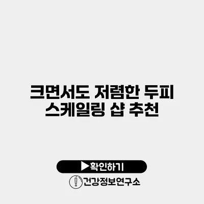 크면서도 저렴한 두피 스케일링 샵 추천