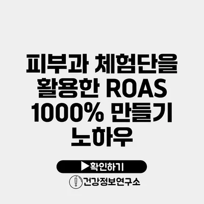 피부과 체험단을 활용한 ROAS 1000% 만들기 노하우