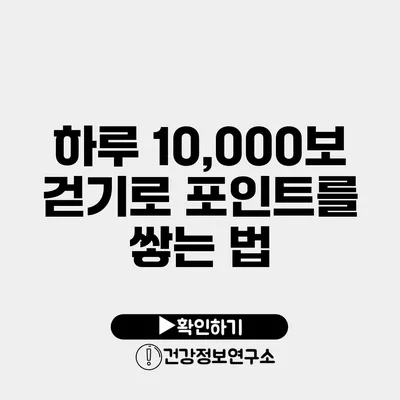 하루 10,000보 걷기로 포인트를 쌓는 법