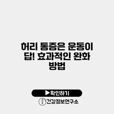 허리 통증은 운동이 답! 효과적인 완화 방법
