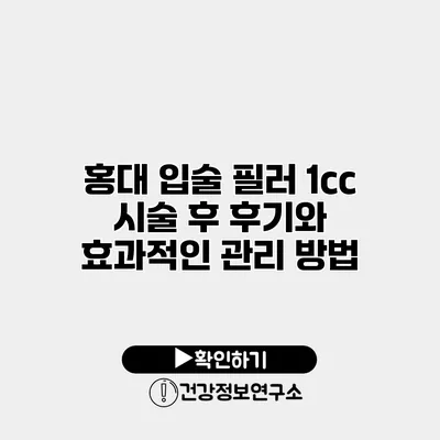 홍대 입술 필러 1cc 시술 후 후기와 효과적인 관리 방법