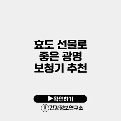 효도 선물로 좋은 광명 보청기 추천