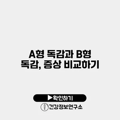 A형 독감과 B형 독감, 증상 비교하기