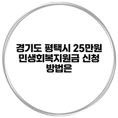 경기도 평택시 25만원 민생회복지원금 신청 방법은?