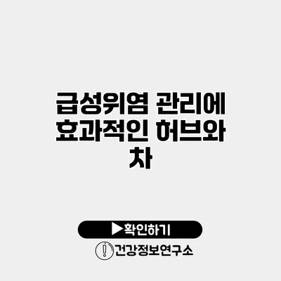급성위염 관리에 효과적인 허브와 차