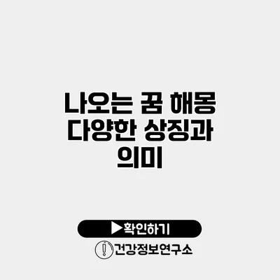 나오는 꿈 해몽 다양한 상징과 의미