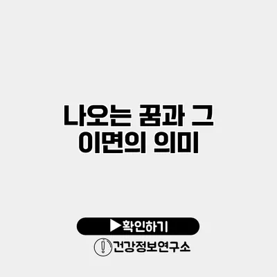나오는 꿈과 그 이면의 의미