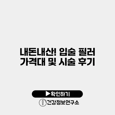내돈내산! 입술 필러 가격대 및 시술 후기
