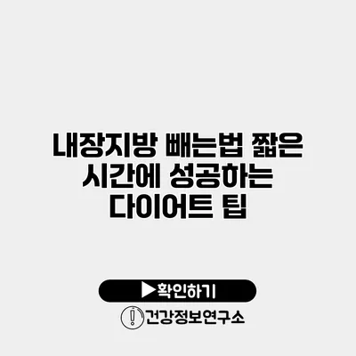 내장지방 빼는법 짧은 시간에 성공하는 다이어트 팁