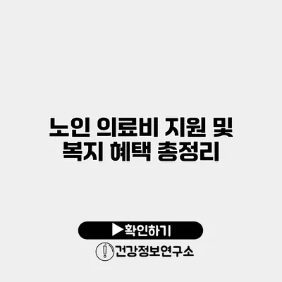 노인 의료비 지원 및 복지 혜택 총정리