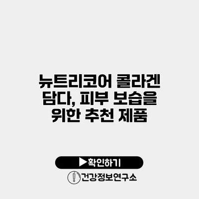 뉴트리코어 콜라겐 담다, 피부 보습을 위한 추천 제품