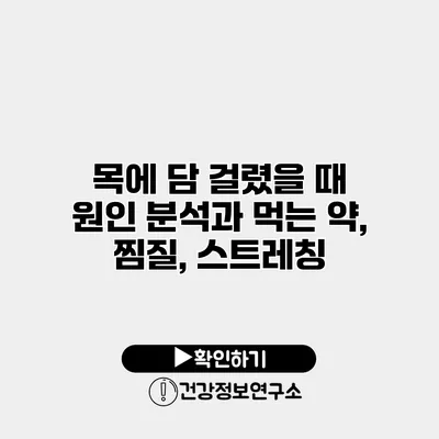 목에 담 걸렸을 때 원인 분석과 먹는 약, 찜질, 스트레칭