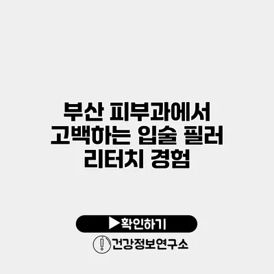 부산 피부과에서 고백하는 입술 필러 리터치 경험