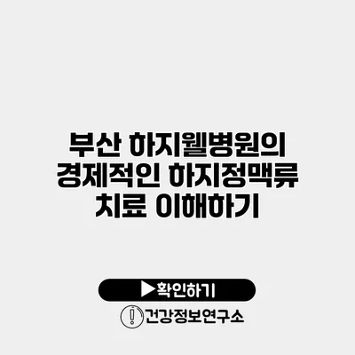 부산 하지웰병원의 경제적인 하지정맥류 치료 이해하기