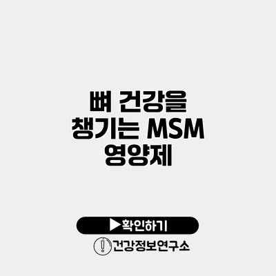 뼈 건강을 챙기는 MSM 영양제