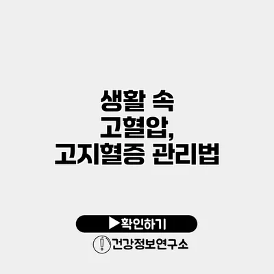생활 속 고혈압, 고지혈증 관리법