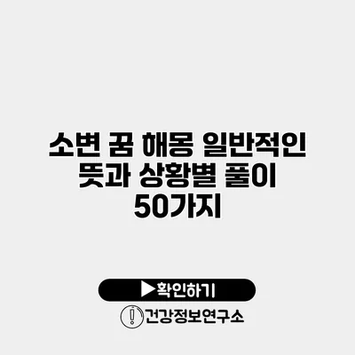 소변 꿈 해몽 일반적인 뜻과 상황별 풀이 50가지