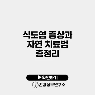 식도염 증상과 자연 치료법 총정리