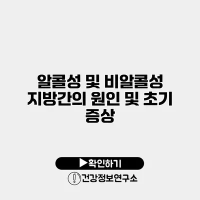 알콜성 및 비알콜성 지방간의 원인 및 초기 증상