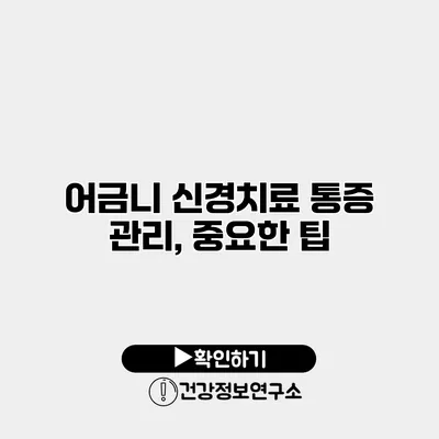 어금니 신경치료 통증 관리, 중요한 팁