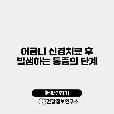 어금니 신경치료 후 발생하는 통증의 단계
