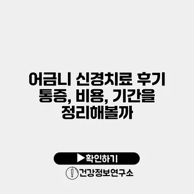 어금니 신경치료 후기 통증, 비용, 기간을 정리해볼까?